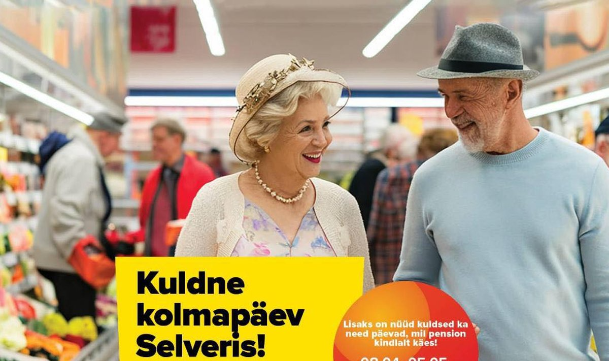 AI generated ad by Selver with the man on fruit shelf. Source: Selver