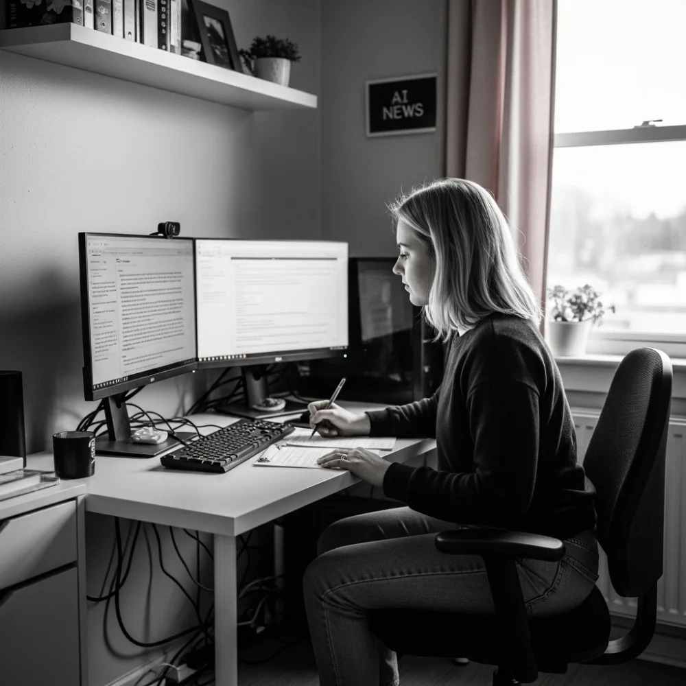 Google Imagen 4 model example of me writing AI news