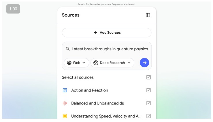 You can turn Deep Research on when adding sources in NotebookLM