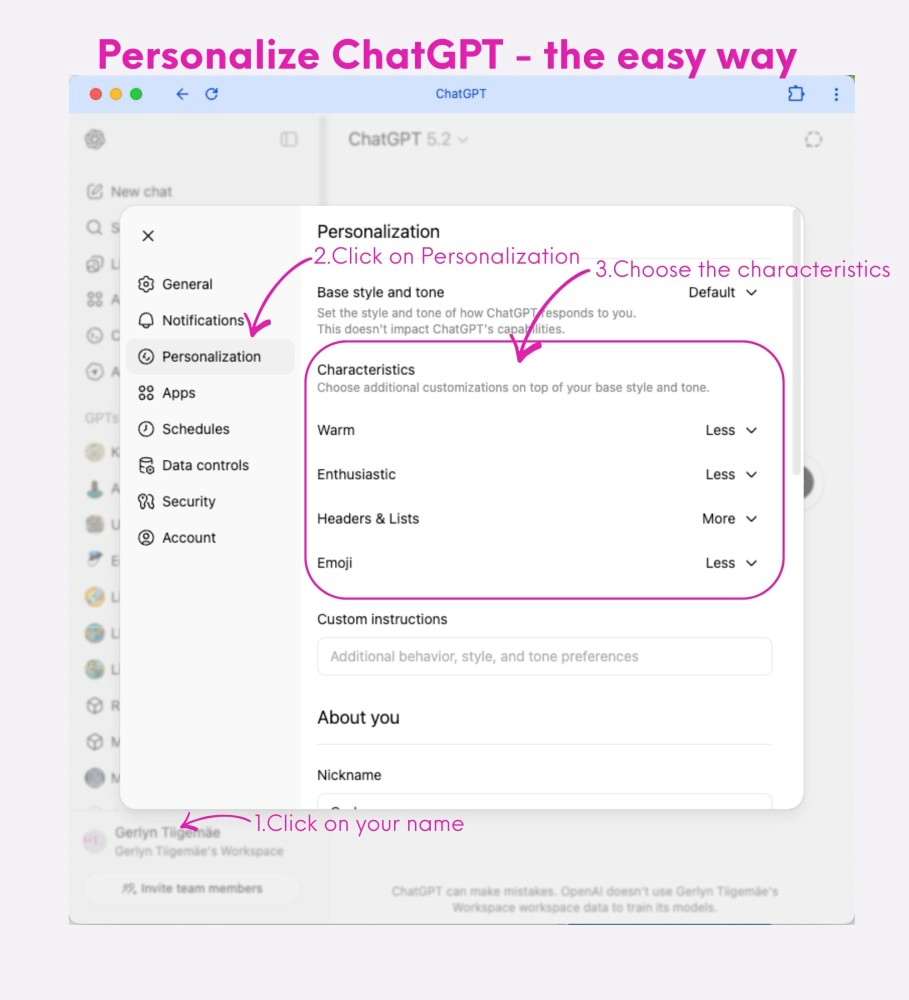 New personalization feature in ChatGPT
