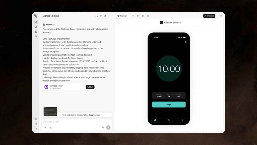 You can now use Manus to build mobile applications