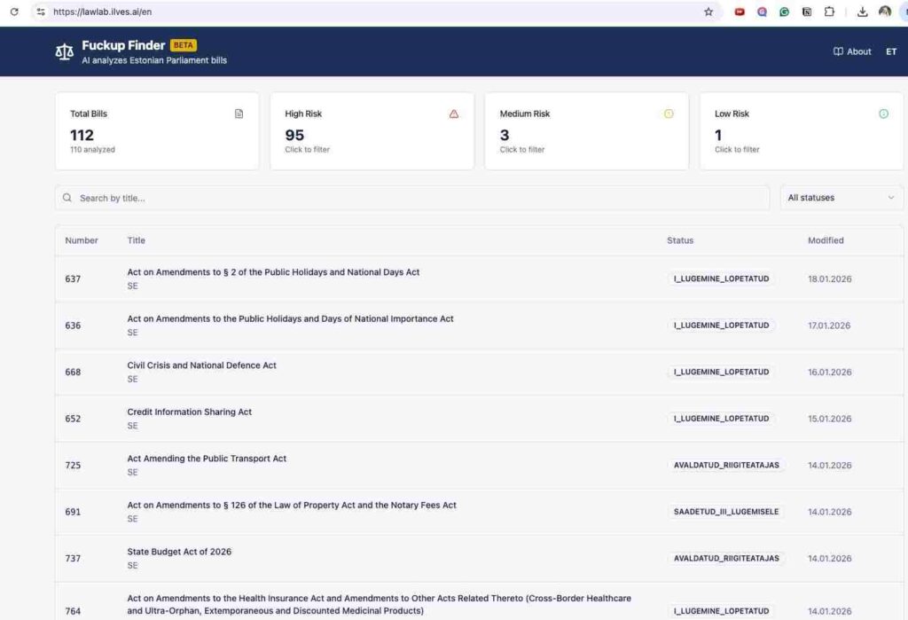 Fuckup Finder by Luukes Ilves, vibecoded in couple of hours