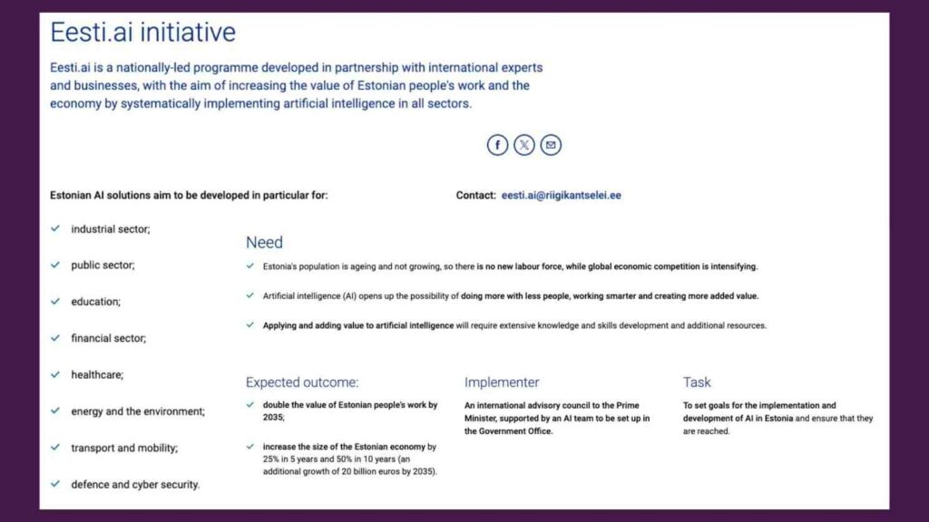Information from the website of Republic of Estonia Government Office