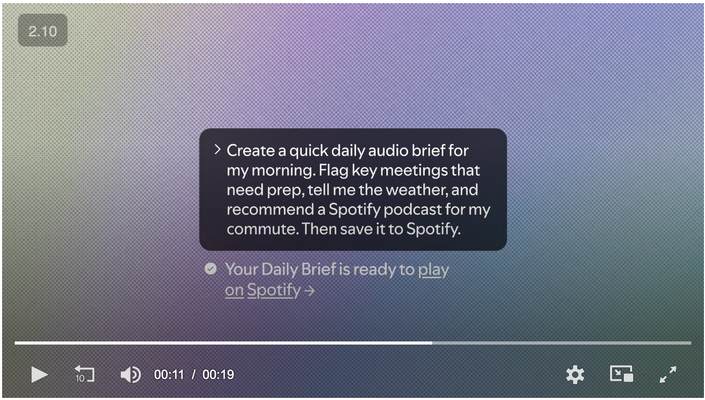 You can create your daily brief in Spotify now. Screenshot from Spotify launch post.