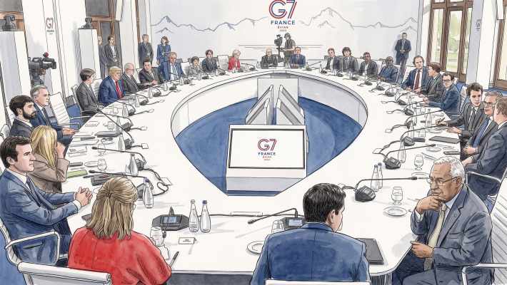 Drawing of the G7 Summit, by Gemini.