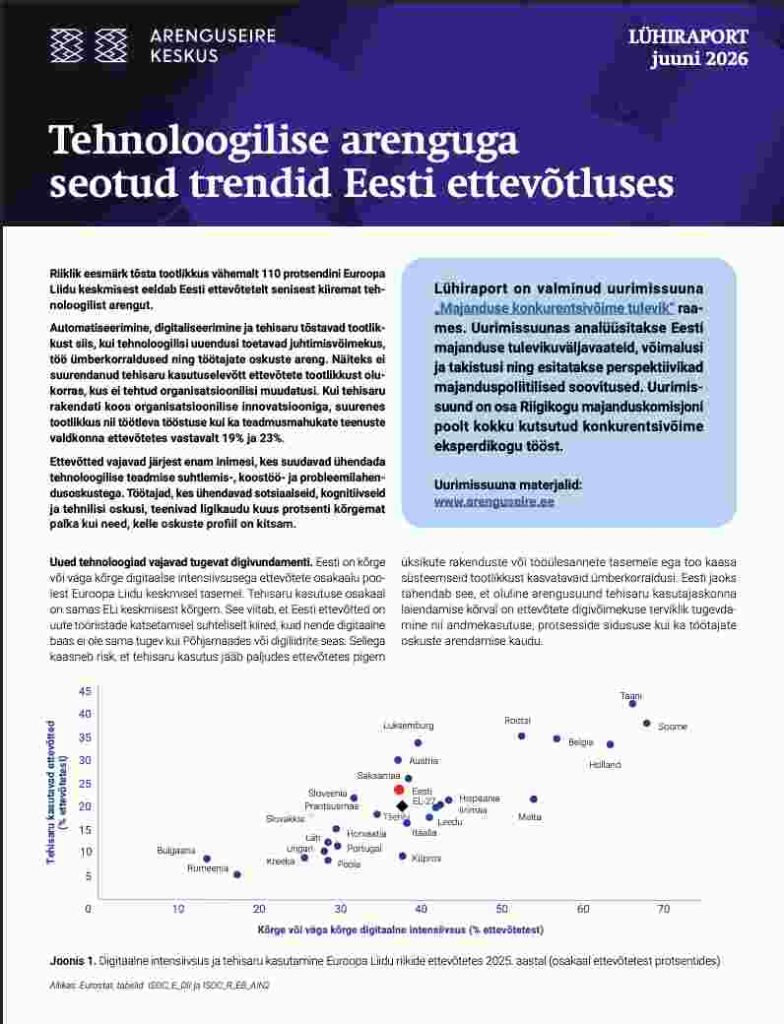 Arenguseire Keskus new report on technological development