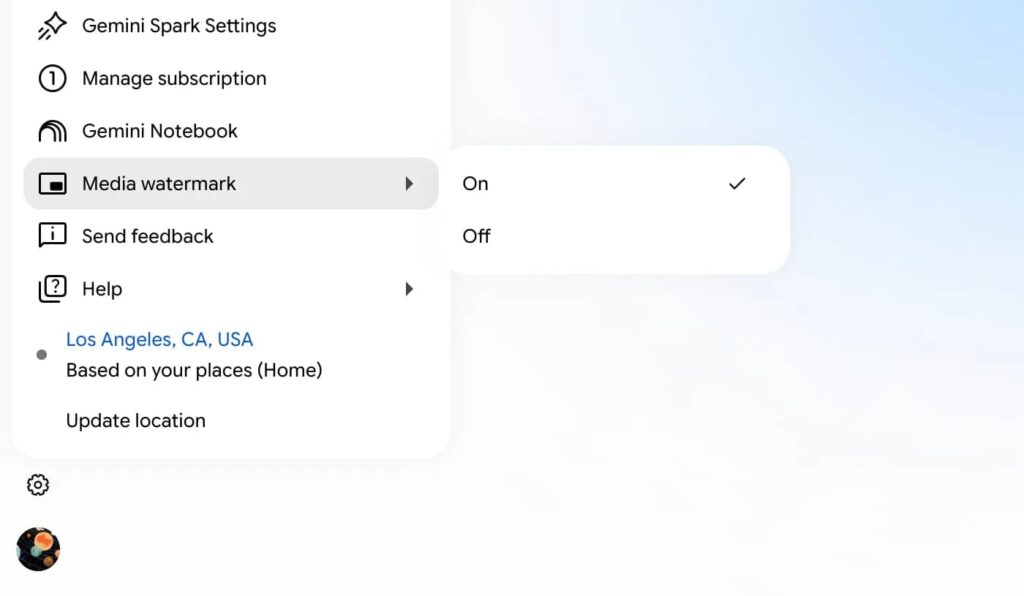 Google Media Watermark button